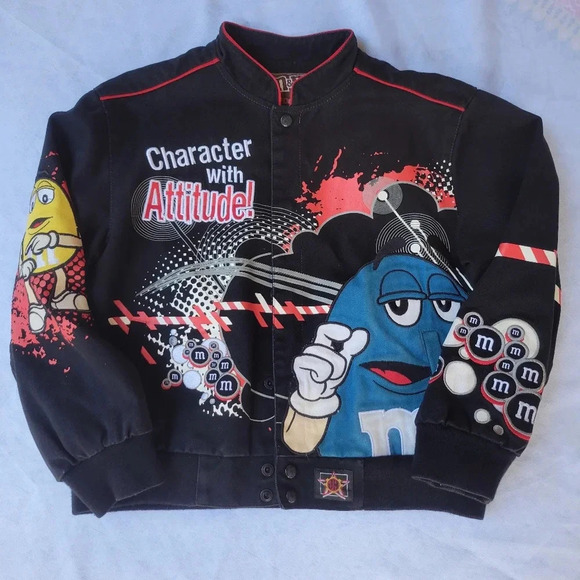 Vintage JH Design M&Ms Racing Jacket Character with Attitude Youth Size L 9-10 - Picture 1 of 16